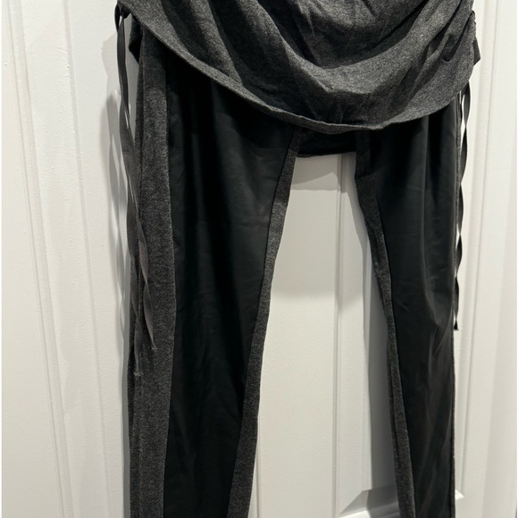 Molly Ades Maternity over the belly faux leather legging sz large charcoal NWOT - Picture 8 of 10